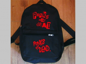 Punks not Dead - jednoduchý ľahký ruksak, rozmery pri plnom obsahu cca: 40x27x10cm materiál 100%polyester